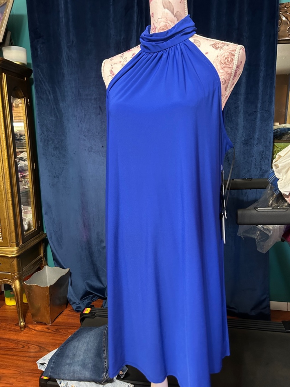 Royal Blue Halter Neck Dress